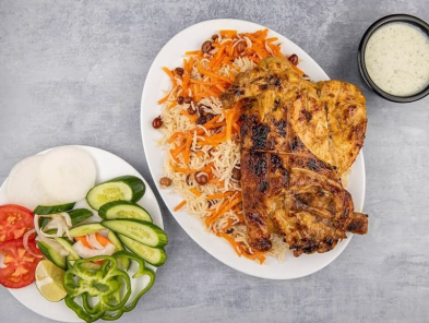 Qabli Polaw with Charcoal Half Chicken