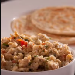 Egg Bhurji With 2 Karela Paratha (2Egg)