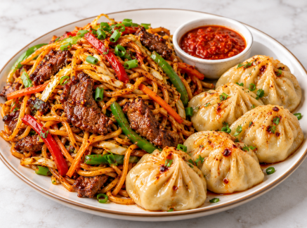 Buff Chowmein & Momo Combo